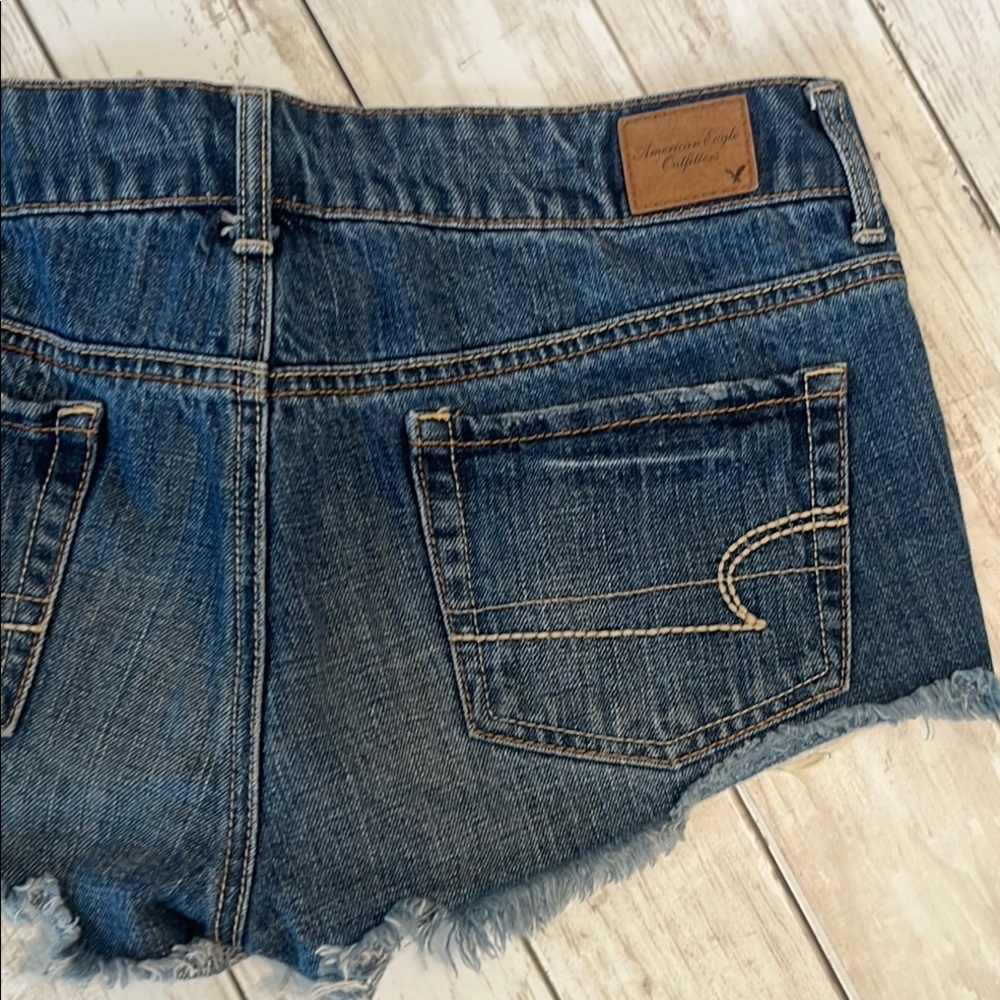 American Eagle Crochet Boho Denim Cutoff Shorts 6 - Picture 9 of 12